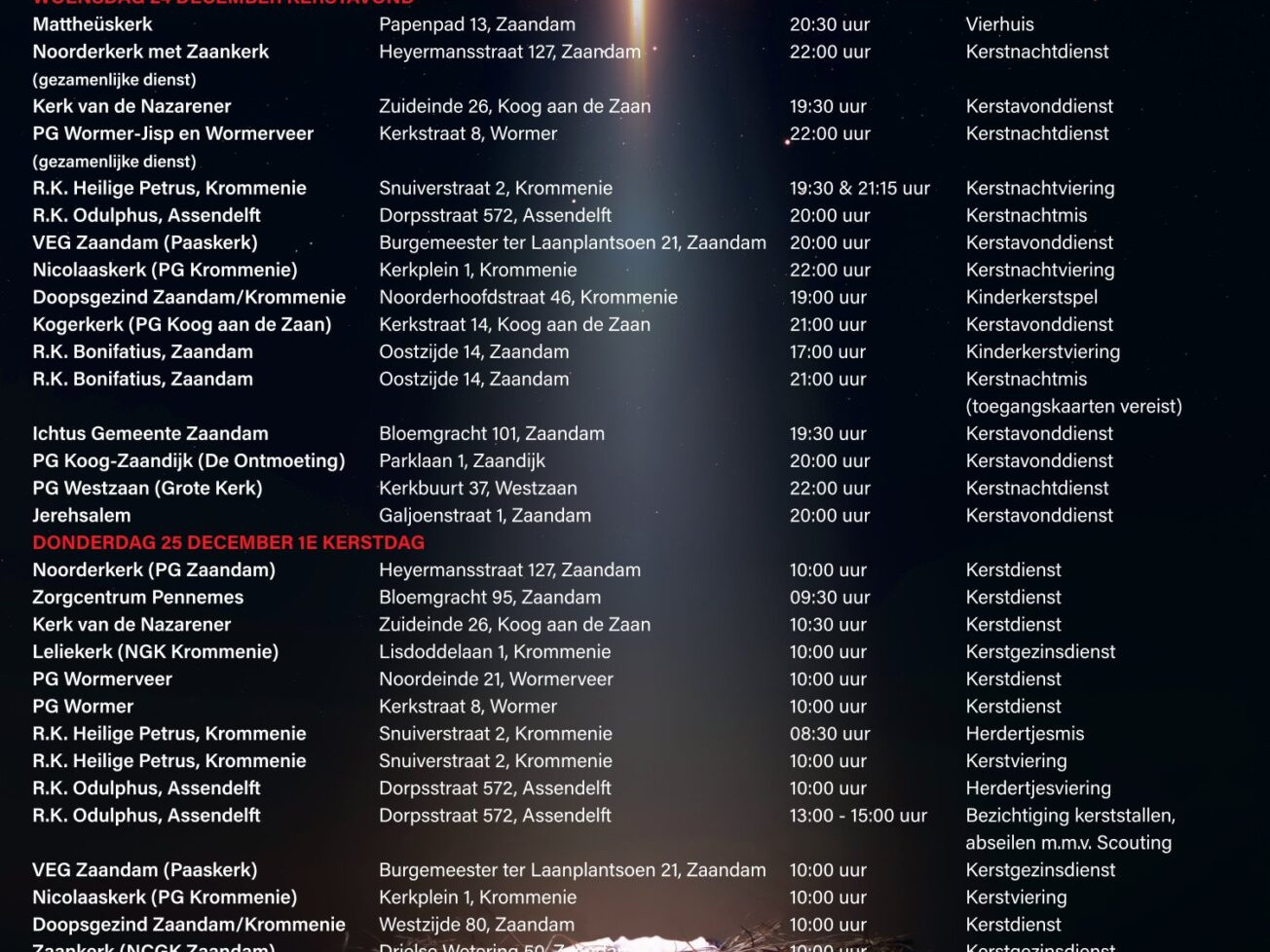 advertentie kerstvieringen Hart van Zaanstad 2025